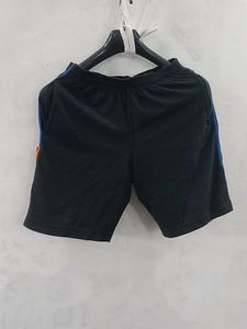 Black Shorts with Blue Stripe Accent