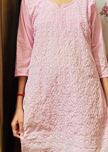 Beautiful Pink Chikankari Kurta