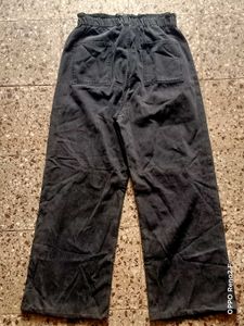 Washed Black Ripped Wide Leg Jeans