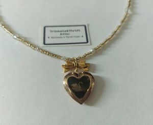 Vintage Swan Heart Locket Necklace