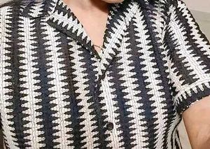 Stylish Black &amp; White Patterned Top