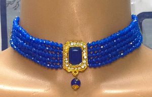 Combo Stunning Blue &amp; Green Beaded Choker Necklace