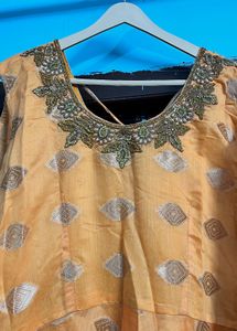 Elegant Peach Embellished Gown