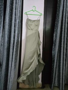 Elegant Satin Ruffle Dress bust 34(padded)