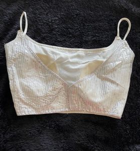 Silver/White Sequin Blouse