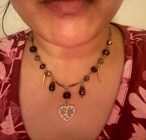 Heart Pendant Beaded Necklace