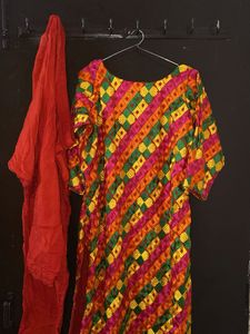 Vibrant Phulkari Kurta Set