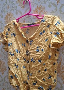 BUY 1GET 1 FREE yellow top with floral design
