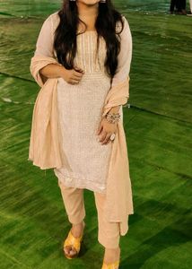 Chikankari & sequin work Kurta Set