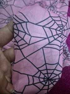 Pink Spiderweb Mesh Long Sleeve Top