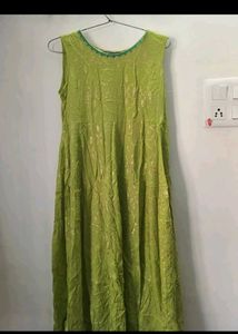 Elegant Lime Green Anarkali Gown