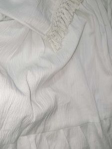 Women’s White Embroidered A-Line Kurti