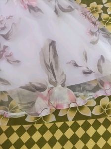 Beautiful White Coloured Printed Frock