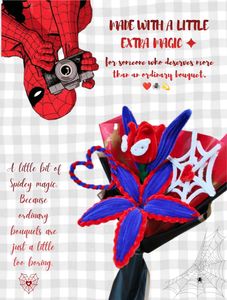 Spiderman Pipe Cleaner Bouquet ❤️💙🖤