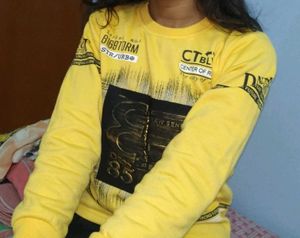 Yellow Graphic Print Pullover