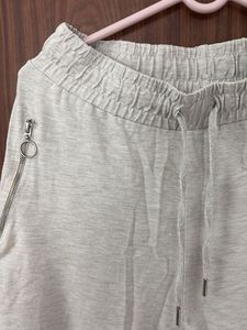 Grey Jogger Pants with Zipper Details