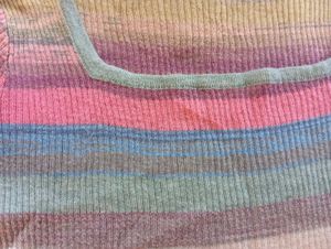 Striped Square Neck Knit Top
