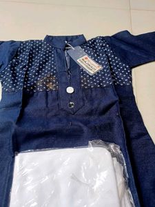 new ..Blue Kurta Set with White Leggings