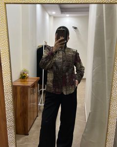 Dressbarn Tapestry Zipper Ethnic Jacket