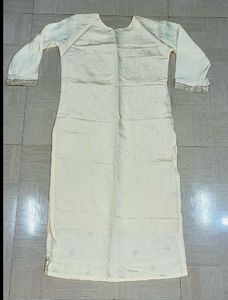 Elegant Cream Silk Kurta Set with Gold Embroidery