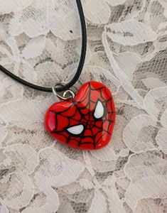 Spiderman Heart Necklace