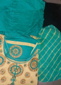 Cotton Anarkali Embroiderd Suit set