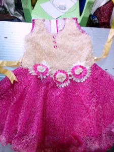 Cute Pink &amp; Gold Baby Dress 22