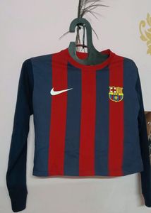 FC Barcelona Cropped Long Sleeve Top