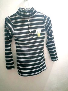 Striped Turtleneck Top