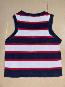 Striped Sleeveless Knit Top