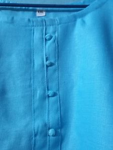 Light Blue Kurti with Lace Detail