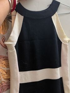 Chic Black &amp; Beige Striped dress