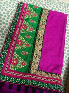 Vibrant Pink Floral saree