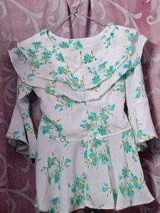 Floral Girls ruffle top with bottom