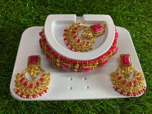 Red &amp; Gold Indian Jewelry Set