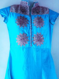 Beautiful Blue Embroidered Gown