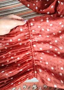 Polka Dot Pleated Midi Dress