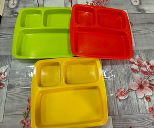 Colourful Melamine 3 compartment Plates