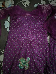 wine full flare plazzo suit dupatta