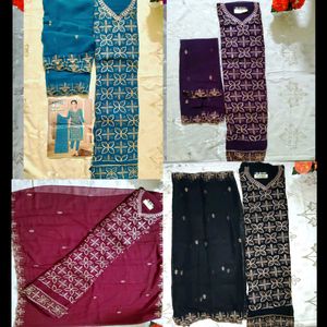 PICK ANY EMBROIDERED DRESS MATERIAL IN 640 RS.