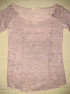 💗 RARE — Light Pink Sheer Knit Top 💗