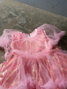 Girls Pink Net Frock