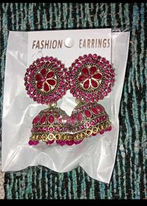 Exquisite Red Jhumka Earrings