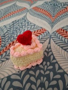 Handmade Crocheted Cake with Heart