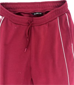 Red Track Pants with White Stripes
