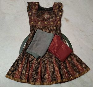 Ethnic Dress with Dupattas set of 2