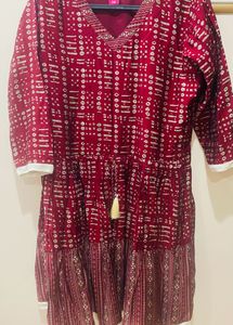 Exquisite Red Ethnic Kurti - A Timeless Classic