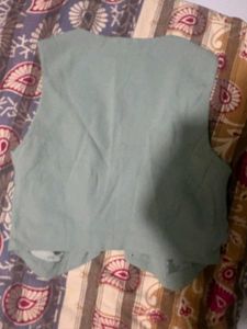 Sage Green Sleeveless Blazer Vest