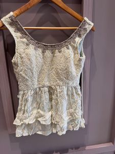 Embroidered Peplum Blouse