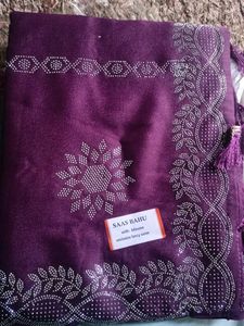 Elegant Purple Saree with Embellishments